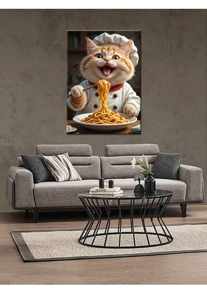 Makarna Yiyen Kedi Mdf Tablo fiyatları