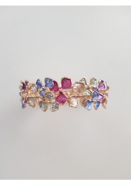 Karışık Pastel Renkli Çiçek Bileklik