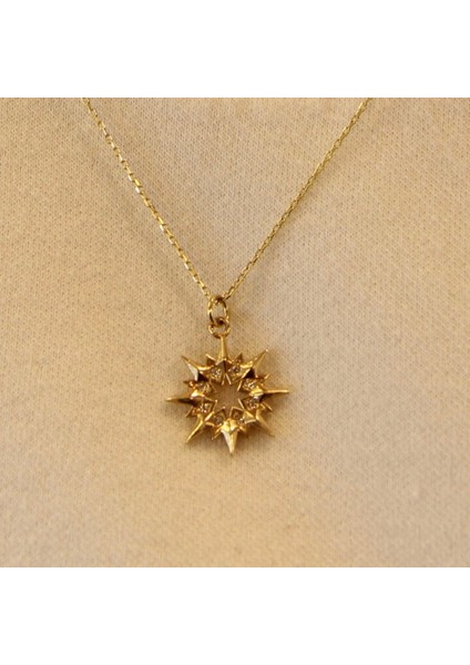 14 Ayar Altın Kuzey Yıldızı Kolye