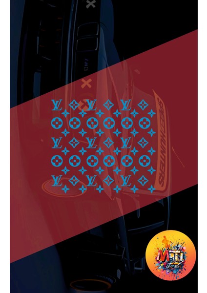 Lv 25X25 cm Folyo Kesim Evrensel Desen Kaplama Siyah Araba - Motor - Kask - Laptop Sticker Hologram