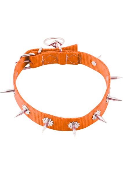Dokuma Çivili Köpek Boyun Tasması - 4*70 cm - Turuncu fiyatları