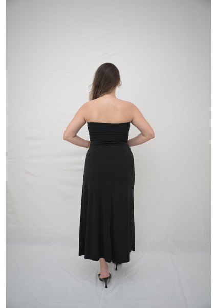 Sandy Kumaş Straplez Siyah Elbise fiyatları