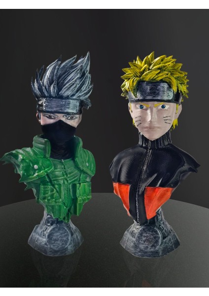 Naruto Kakashi Hatake ve Naruto Uzumaki Aksiyon Figür Biblo Büst-Anime Manga Figür