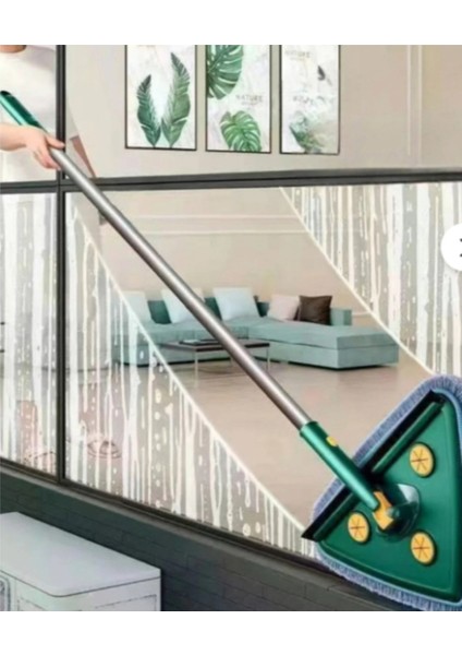 2 Bezli Üçgen Mop Islak Mendil Uyumlu Pratik Paspas Mop Seti 150CM fiyatları
