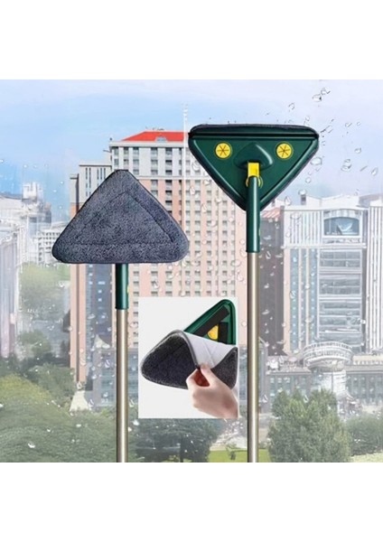 2 Bezli Üçgen Mop Islak Mendil Uyumlu Pratik Paspas Mop Seti 150CM fırsatları