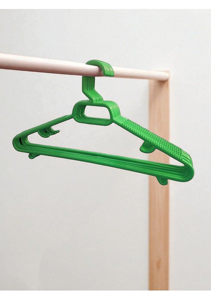 Elbise Kıyafet Askısı 24'lü Set 24 Adet Yeşil Plastik 24 Gömlek Askısı