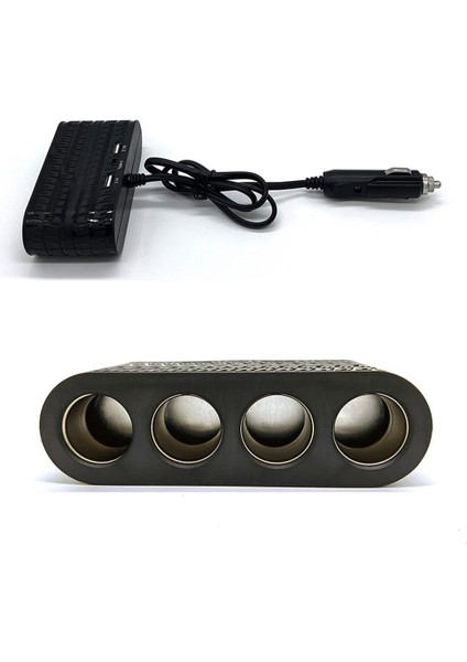 1654 Type-C+2xusb 120WATT 4 Çakmak Girişli Kablolu Çakmak Çoklayıcı fiyatları