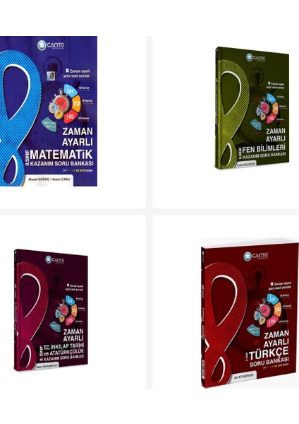 Çanta 8.sınıf Tüm Dersler Zaman Ayarlı Kazanım Soru Bankası Seti