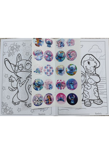 4 Adet Stickerli Boyama Kitabı ve 12 Li Kuruboya (Crybaby/minnie/unicorn/stitch) indirimleri