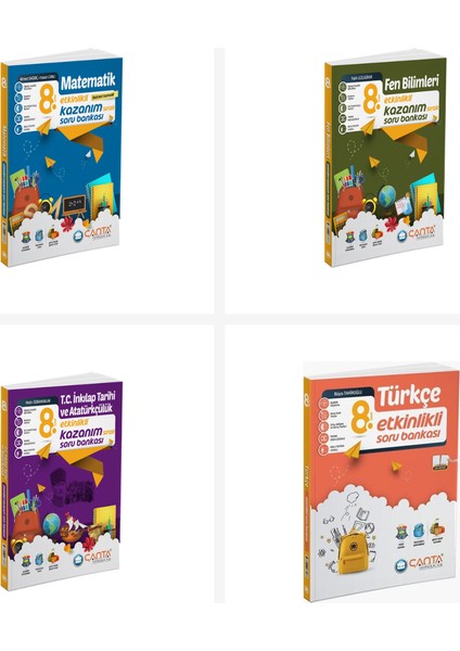 Çanta 8.sınıf Tüm Dersler Etkinlikli Soru Bankası Seti 4 Kitap Ça