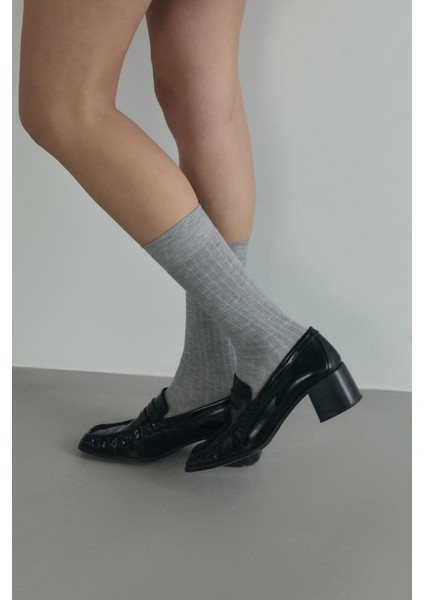 Gri Yves Fitilli Çorap