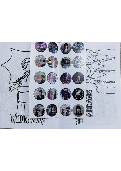 4 Adet Stickerli Boyama Kitabı (Crybaby/gabbys/pawpatrol/wednesday) modelleri