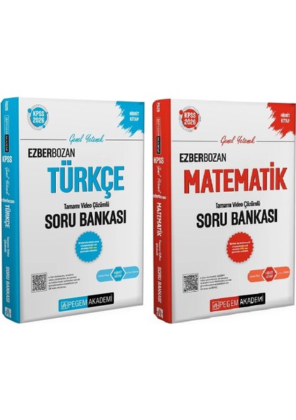 Pegem 2026 Kpss Türkçe + Matematik Ezberbozan Soru Bankası 2 Li S