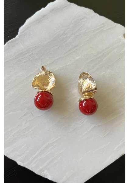 Bordo Top Küpe modelleri