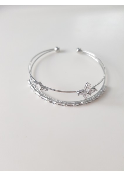 Zirkon Taşlı Su Yolu Çiçek Bileklik