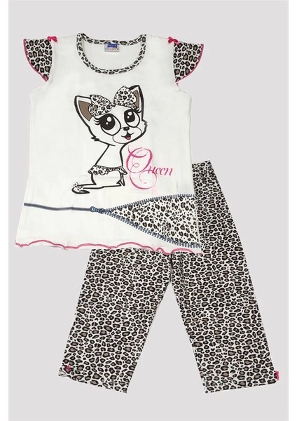 Kız Çocuk Leopar Desenli Pijama Takımı 6529