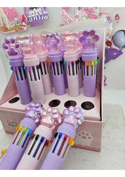 Kedi Patili 10 Renk Renkli Kalem Mat Yüzeyi Kaliteli Sevimli Renkli Kalem Okul Öncesi Hediyelik 1ADT modelleri