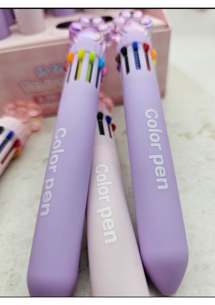 Kedi Patili 10 Renk Renkli Kalem Mat Yüzeyi Kaliteli Sevimli Renkli Kalem Okul Öncesi Hediyelik 1ADT indirimleri