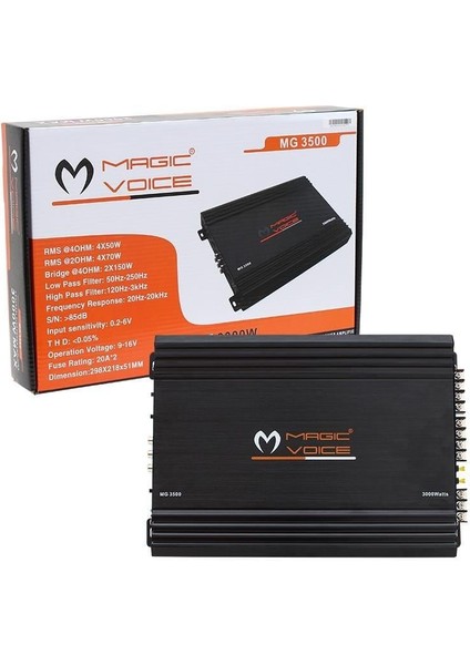 MG-3500 4 Kanal Max 3000 Watt Oto Anfi modelleri