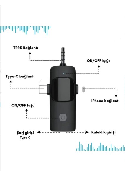 Yüksek Kalite Profesyonel 3 In 1 Kablosuz Taşınabilir Yaka Mikrofonu Tüylü indirimleri