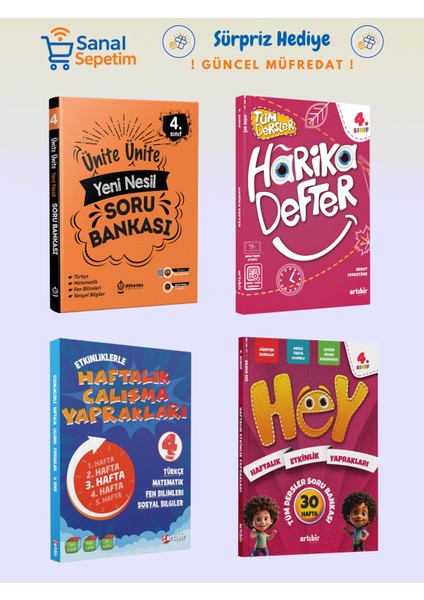 4. Sınıf Ünite Ünite Yeni Nesil + Harika Defter + Haftalık Çalışma Yaprakları + Hey (Set)