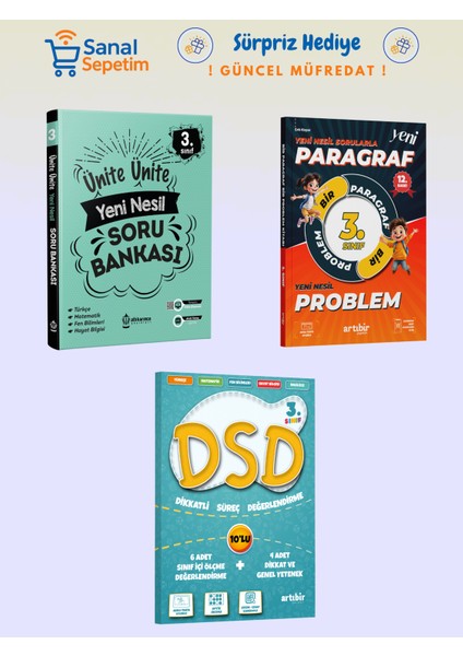 3. Sınıf Ünite Ünite Yeni Nesil + Bir Paragraf Bir Problem + Dsd Soru Bankaları Set