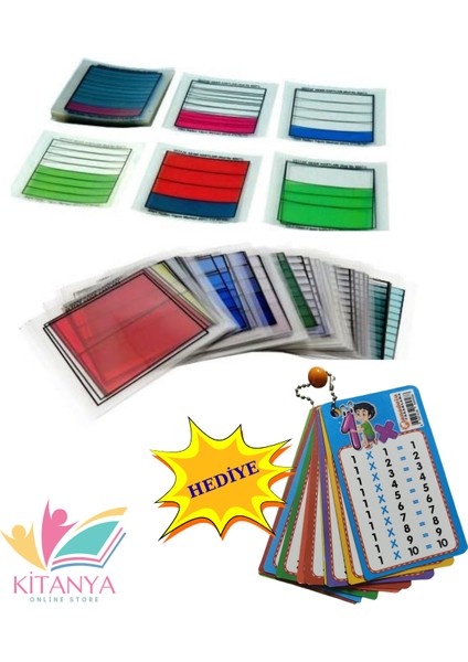 Şeffaf Kesir Kartı 69 Parça (10X10)+ Hediye Çarpım Tablosu Kartı