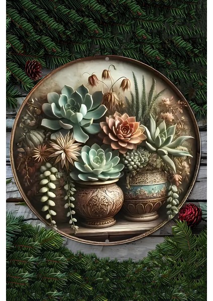 Sukulent Tasarımlı Uv Baskı Mdf Duvar Süsü – 33X33 cm & 20X20 cm DT146 fiyatları