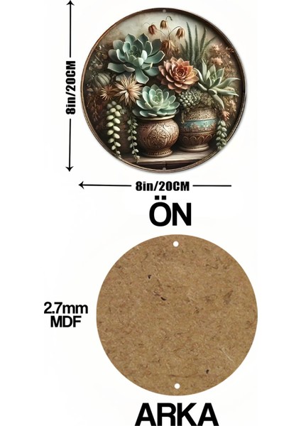Sukulent Tasarımlı Uv Baskı Mdf Duvar Süsü – 33X33 cm & 20X20 cm DT146 indirimleri