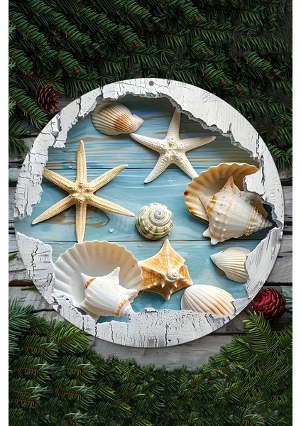 Deniz Yıldızı & Deniz Kabukları Tasarımlı Uv Baskı Mdf Duvar Süsü – 33X33 cm & 20X20 cm DT161 fiyatları