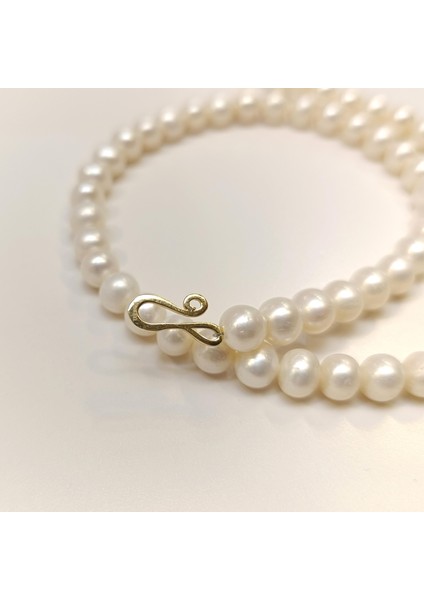 Gerçek Inci Antik Kilitli Gerdanlık Kolye 14 Ayar Altın Hd Videolu