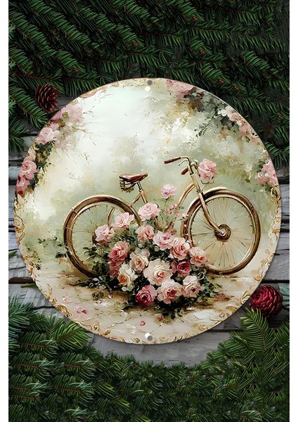Romantik Bisiklet ve Gül Desenli Uv Baskı Mdf Duvar Süsü – 33X33 cm & 20X20 cm DT166 fiyatları