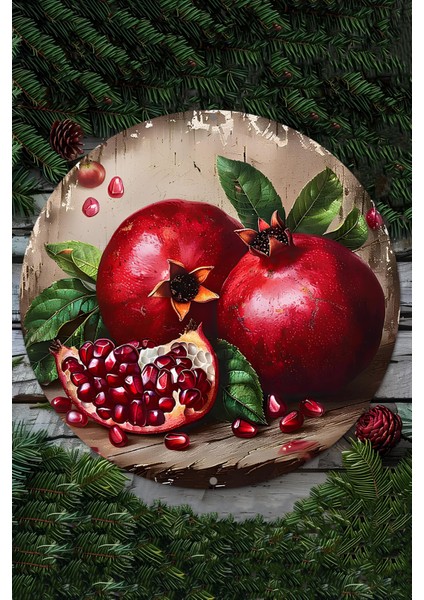 Nar Temalı Uv Baskı Mdf Duvar Süsü – 33X33 cm & 20X20 cm DT173 fiyatları