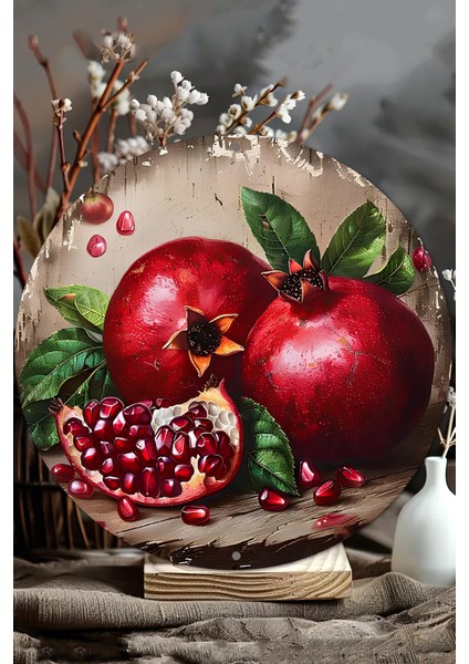 Nar Temalı Uv Baskı Mdf Duvar Süsü – 33X33 cm & 20X20 cm DT173 modelleri