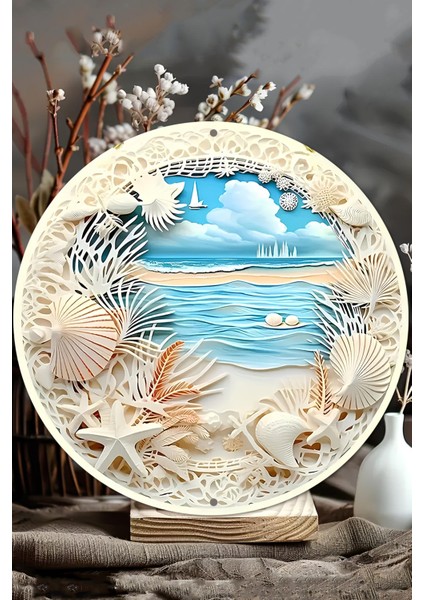 Deniz Manzaralı Uv Baskı Mdf Duvar Süsü – 33X33 cm & 20X20 cm DT159 modelleri