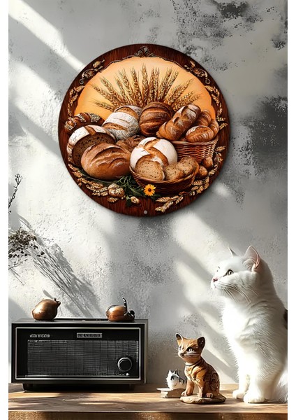 Ekmek ve Buğday Temalı Uv Baskı Mdf Duvar Süsü – 33X33 cm & 20X20 cm DT172 fırsatları