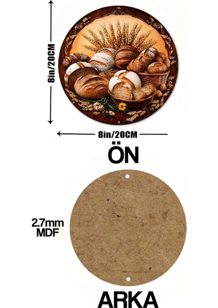 Ekmek ve Buğday Temalı Uv Baskı Mdf Duvar Süsü – 33X33 cm & 20X20 cm DT172 indirimleri