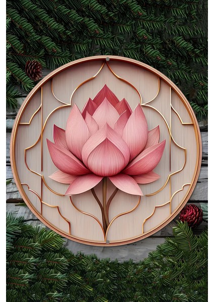 Lotus Çiçeği Uv Baskı Mdf Duvar Süsü – 33X33 cm & 20X20 cm DT144 fiyatları