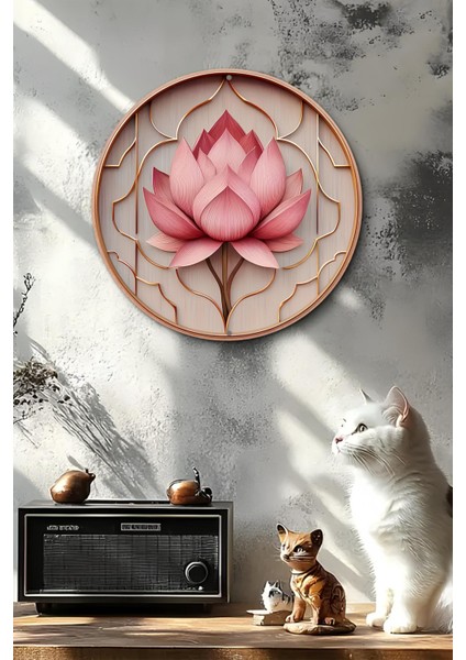 Lotus Çiçeği Uv Baskı Mdf Duvar Süsü – 33X33 cm & 20X20 cm DT144 fırsatları