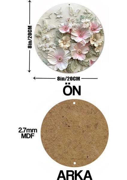 3D Çiçek ve Kelebek Desenli Uv Baskı Mdf Duvar Süsü – 33X33 cm & 20X20 cm DT158 indirimleri