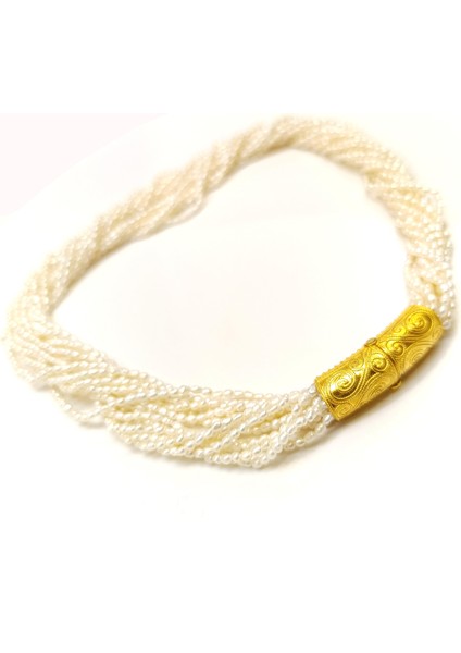 Gerçek Inci Antik Kilitli Gerdanlık Kolye 14 Ayar Altın Hd Videolu fiyatları