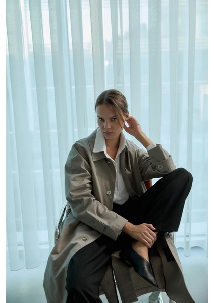 Taş Rue Gömlek Yaka Trençkot modelleri