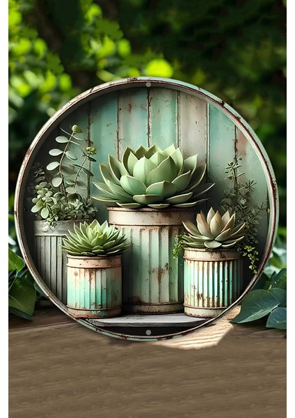 Dekoratif Uv Baskı Mdf Duvar Süsü – Sukulent Tasarımlı – 33X33 cm & 20X20 cm DT163