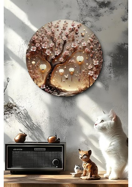 Sakura Ağacı & Fener Tasarımlı Uv Baskı Mdf Duvar Süsü – 33X33 cm & 20X20 cm DT148 fırsatları