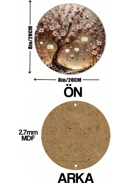 Sakura Ağacı & Fener Tasarımlı Uv Baskı Mdf Duvar Süsü – 33X33 cm & 20X20 cm DT148 indirimleri