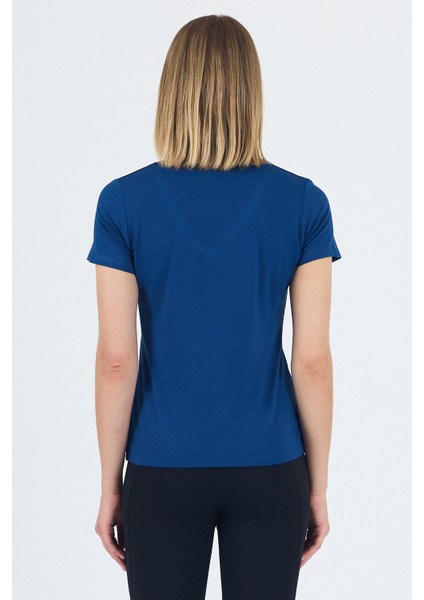 Victoria V Yaka Mavi Basic Bambu ve Organik Pamuk Kadın Tişört modelleri