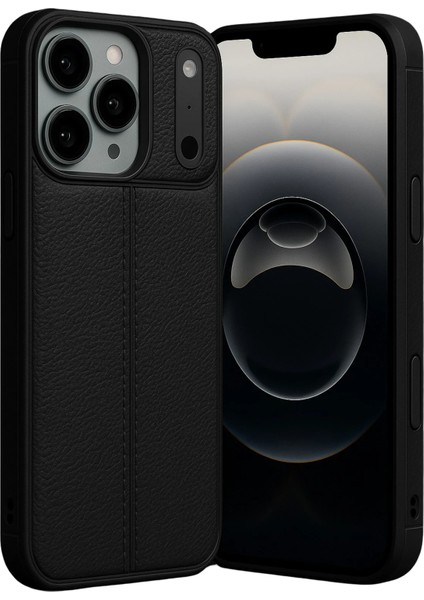 Apple iPhone 17 Pro Kılıf Deri Görünümlü Focus Silikon Azn-Niss