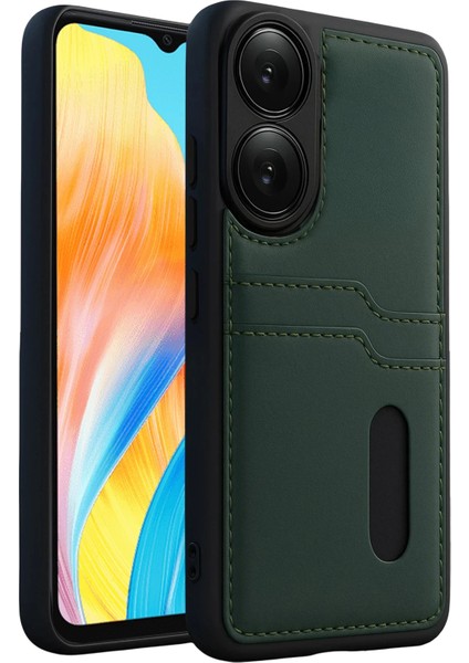 Oppo A38 Kılıf Kartlıklı Deri Görünüm Silikon Azn-Sara