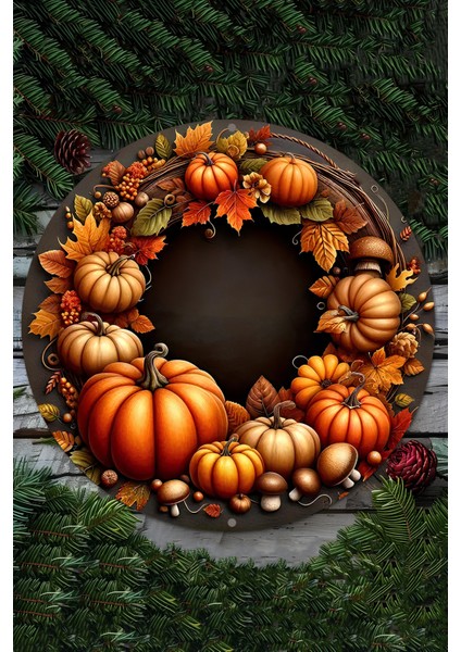 Sonbahar Balkabaklı Uv Baskı Mdf Duvar Süsü – 33X33 cm & 20X20 cm DT140 fiyatları