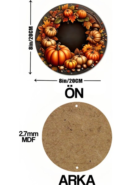 Sonbahar Balkabaklı Uv Baskı Mdf Duvar Süsü – 33X33 cm & 20X20 cm DT140 indirimleri